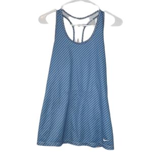 Nike Dri-Fit Light Blue & Gray Striped Racerback Tanktop